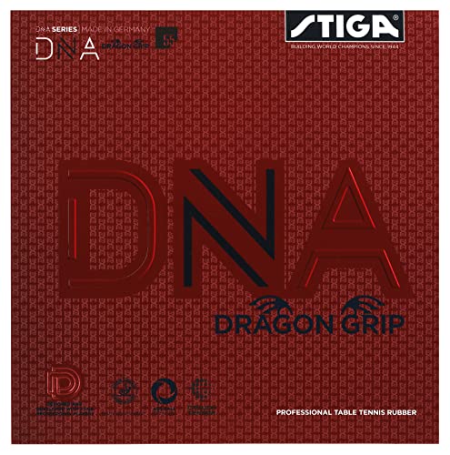 STIGA Tischtennisbelag DNA Dragon Grip 55, 2.3 für maximale Kontrolle und Rotation, Black von Stiga