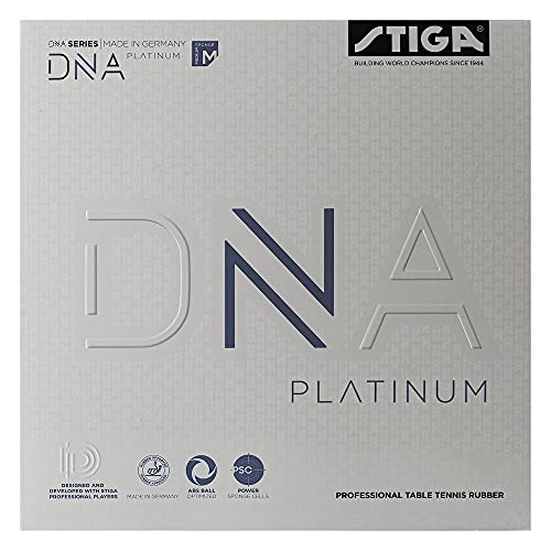 STIGA Tischtennisbelag DNA Platinum M, 2.1 mit überlegenem Grip und optimalem Spin, Rot von Stiga