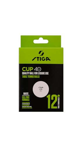 Stiga Tischtennis Bälle Cup 12-Pack ABS, Weiße Tischtennisbälle von Stiga