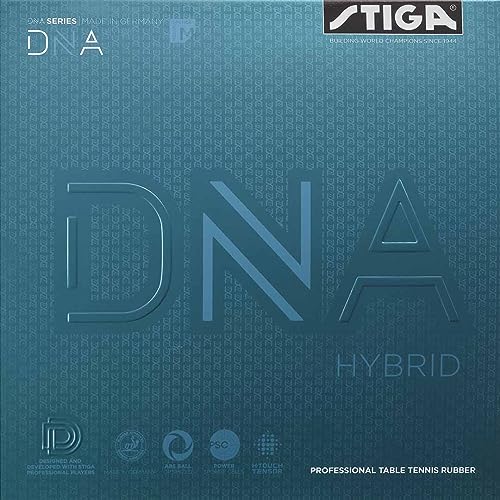 Stiga Tischtennisbelag DNA Hybrid M mit 47,5 Grad Schwammhärte, Power Sponge Cells und H-Touch Tensor-Technologie, Schwarz, 2.1 von Stiga