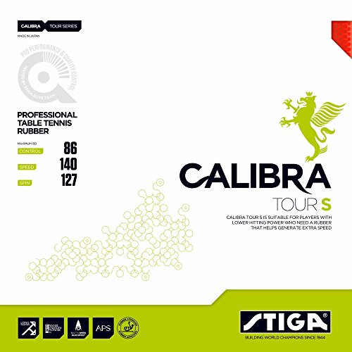 Stiga Unisex – Erwachsene Calibra Tour S 1,7 mm Tischtennisbeläge, Rot, One Size von Stiga