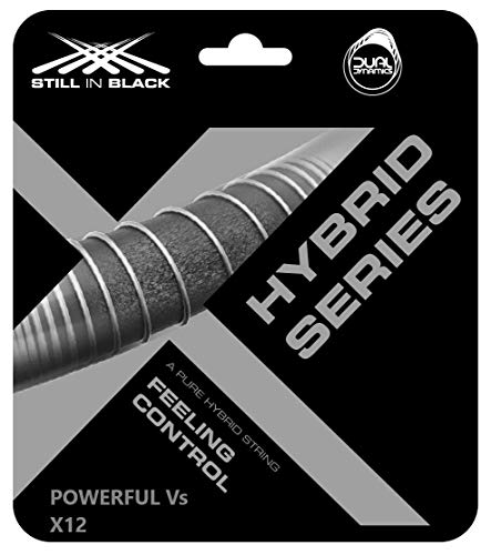 Still in Black Powerful Vs X12 Hybrid-Tennis-Seil für Erwachsene, Unisex, Weiß, 1,25 + 1,30 mm von Still in Black