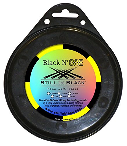 Still in schwarz Black N One Garniture Tennisschlägersaiten Tennis, schwarz/gelb, 12 x 1,25 mm m von Still in Black