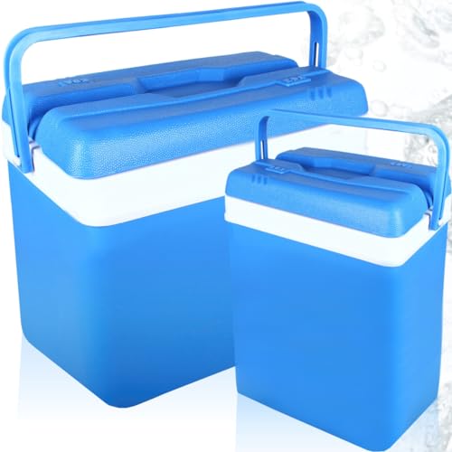 2er Set Kühlbox 15L & 35L Isolierbox Kühltasche Camping Thermobox Isoliertasche Blau von Stimo