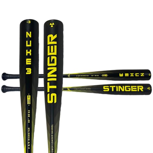 Stinger Sports Nuke 3 Baseballschläger, Aluminium, BBCOR zertifiziert, 3, 86,4 cm, 878,8 g von Stinger Sports