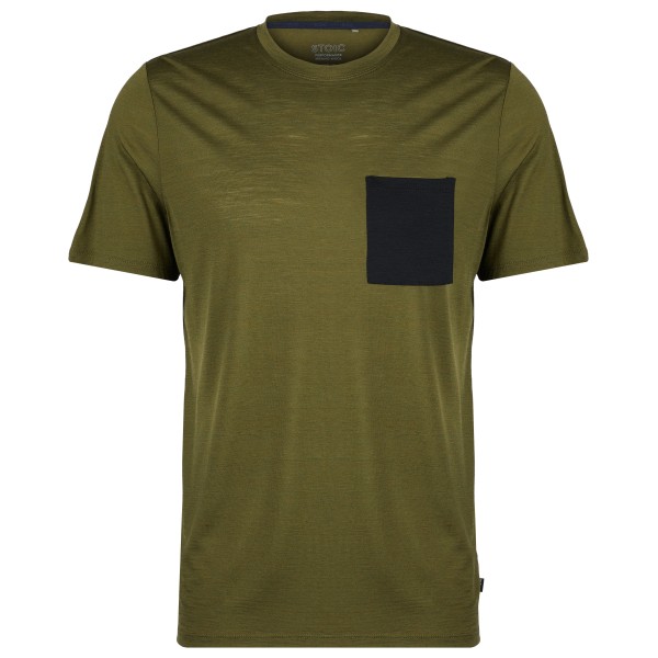 Stoic - MerinoChill MMXX. Göteborg Pocket Tee - Merinoshirt Gr 3XL oliv von Stoic
