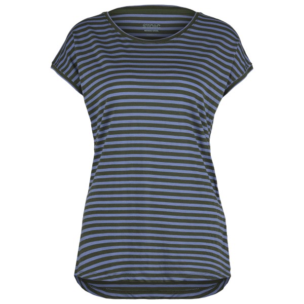 Stoic - Women's Merino150 MMXX. T-Shirt Striped loose - Merinoshirt Gr 38 blau/grau von Stoic