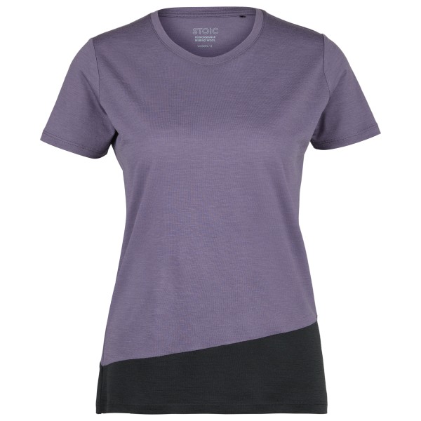 Stoic - Women's Merino155 LaholmSt. Colorblock T-Shirt - Merinoshirt Gr 3XL grau von Stoic
