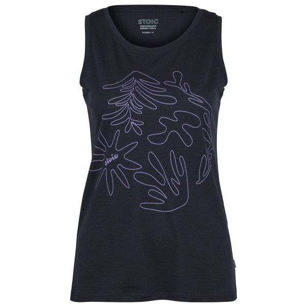 Stoic - Women's Merino155 LaholmSt. Print Tank Flowers - Merinoshirt Gr XXL blau von Stoic