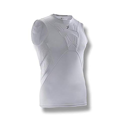 Storelli BodyShield Ärmelloses Unterhemd | Fußballschutz-Basisschicht | Kompaktes Kompressionsoberteil | Gepolsterter Brust- und Rippenschutz von Storelli