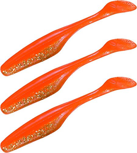 3 fängige Gummifisch Köder 12 cm lang , Farbe :Orange von Storfisk fishing & more
