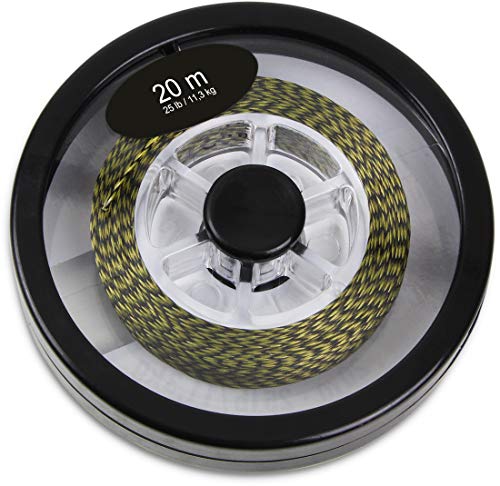 Karpfen Vorfachschnur schnell-sinkend und knotenfest - spezielle Fasermischung, 20 m, Farbe :Oliv/Schwarz von Storfisk fishing & more