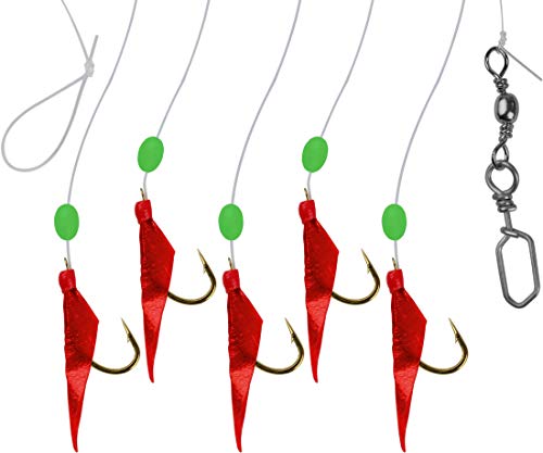 Storfisk fishing & more Heringsvorfach Heringspaternoster mit 5 Armen, echte Fischhaut, teilweise selbstleuchtend, Farbe :Farbe 12 von Storfisk fishing & more