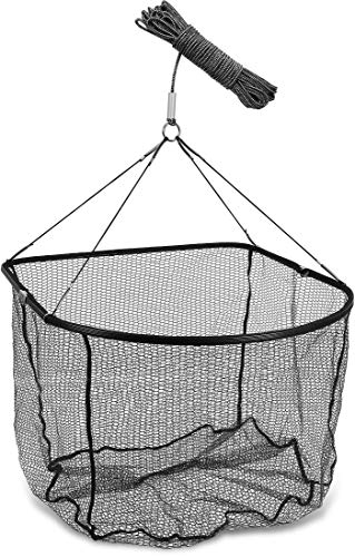 Storfisk fishing & more Spundwandkescher mit 20 m Seil, klappbar, gummiertes Netz, Aluminiumgestell von Storfisk fishing & more