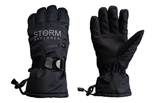 Storm Explorer - wasserdichte Winterhandschuhe für Herren & Damen - Skihandschuhe mit Touchscreen - Warme Winter Handschuhe - Winter Gloves for Men - schwarz - Modell „Snow“ - L von Storm Explorer