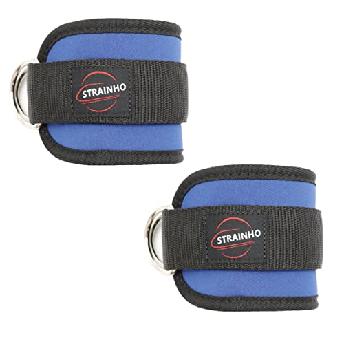 Fussschlaufe Kabelzug Cable Kickback fu schlaufen kabelzug Ankle Straps Gym Kick Schlaufe Fußmanschette kickbacks Band Fitness Zubehör Blau von Strainho