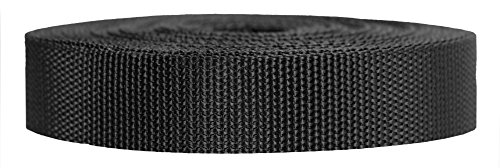 Strapworks Schweres Polypropylen-Gurtband – strapazierfähige Poly-Umreifung für Outdoor-Reparatur, 2,5 cm x 22,8 m, Schwarz von Strapworks