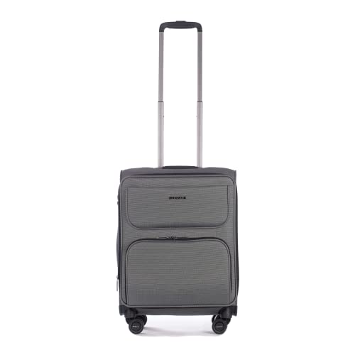 Stratic Bendigo Light+ Koffer Weichschale Reisekoffer Trolley Rollkoffer Handgepäck, TSA Kofferschloss, 4 Rollen, Erweiterbar, Größe S, Silver von Stratic