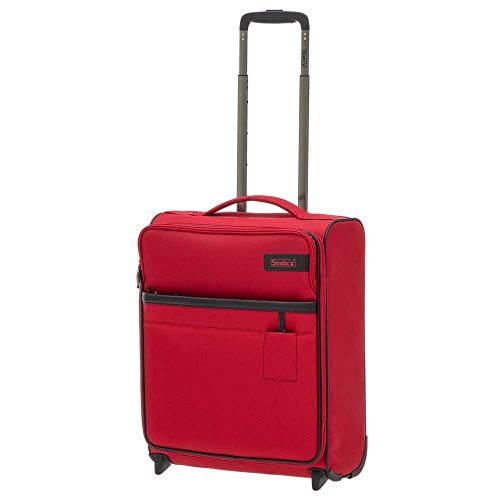 Stratic Light Koffer weichschale Trolley Rollkoffer Reisekoffer Handgebäck TSA-Zahlenschloss, erweiterbar, extra leicht, inkl. Einkaufsbeutel, Größe S, red von Stratic