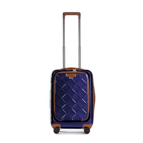 Stratic Leather and More - 4-Rollen-Kabinentrolley Fronttasche 15" 55 cm S Blue von Stratic
