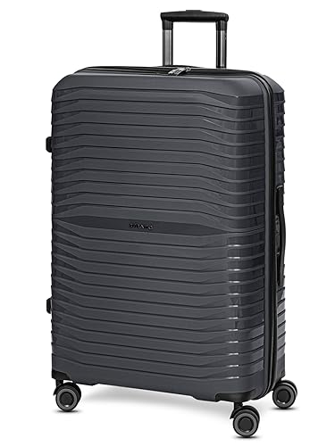 Stratic Shine Koffer groß | Trolley hergestellt aus Bruch- & Kratzfestem Polypropylen mit 4 Rollen, arretierbarer Griff, Kreuzpackgurt und TSA-Schloss | 50 cm x 29 cm x 76 cm - 90L von Stratic