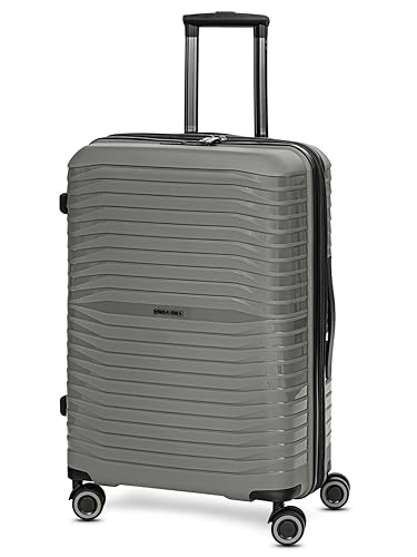 Stratic Shine Koffer groß | Trolley mit 4 360° Drehbare Rollen, Kreuzpackgurt, Dehnfalten, arretierbarer Griff und TSA-Schloss | 44 cm x 27 cm x 66 cm | 62-69L von Stratic