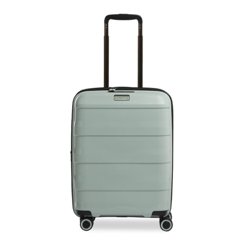Stratic Straw + Hartschalen-Koffer Trolley Handgepäck Koffer klein Reisekoffer, nachhaltig, 4 Rollen, erweiterbar, TSA-Schloss (Größe S, Mint grün) von Stratic