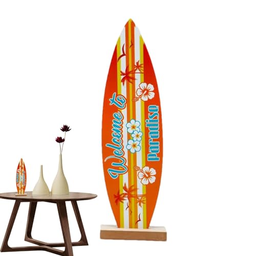 Streysisl Surfbrett-Schild, Surfbrett-Mittelstücke für Tische,Sommerparty-Dekorationen - Holz-Surfbrett-Dekoration für die Wand, Surfbrett-Strandschilder, Tropische Bartisch-Mittelstücke für die von Streysisl