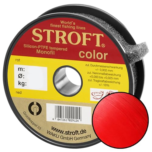 STROFT Color Monofile Angelschnur Rot 0,13mm 1,8kg 100m von Stroft