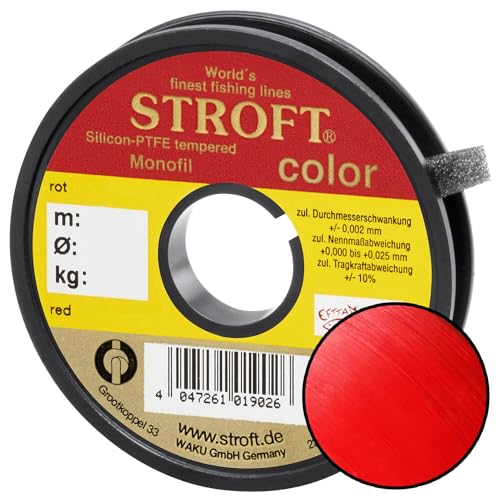 STROFT Color Monofile Angelschnur Rot 0,15mm 2,2kg 50m von Stroft