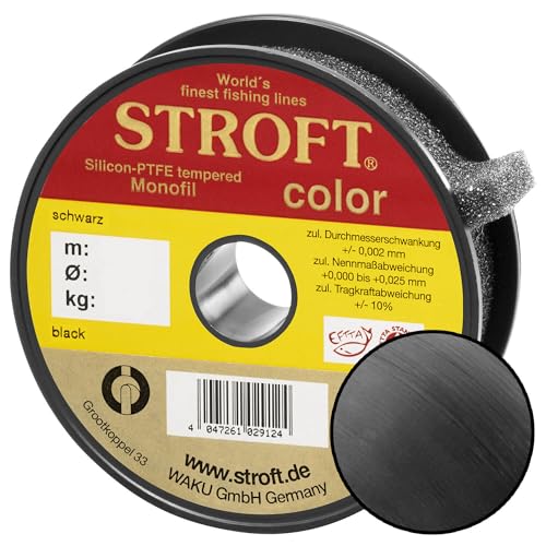 STROFT Color Monofile Angelschnur Schwarz 0,13mm 1,8kg 200m von Stroft
