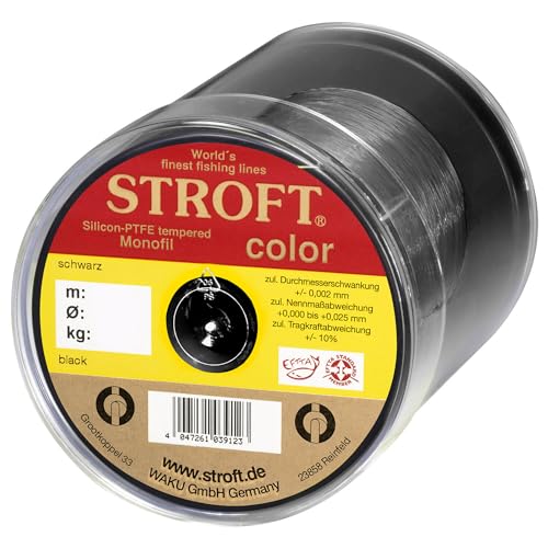 STROFT Color Monofile Angelschnur Schwarz 0,13mm 1,8kg 500m von Stroft