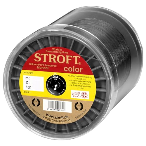 STROFT Color Monofile Angelschnur Schwarz 0,14mm 2,0kg 1000m von Stroft