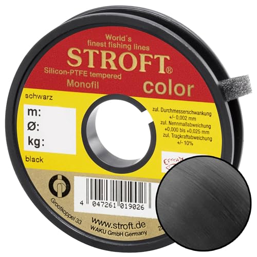 STROFT Color Monofile Angelschnur Schwarz 0,14mm 2,0kg 50m von Stroft