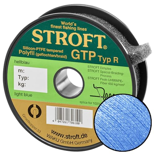 STROFT GTP Typ R Geflochtene Angelschnur 150m hellblau R5-0,250mm-11kg von Stroft