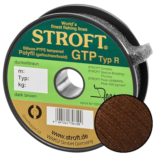 STROFT GTP Typ R Geflochtene Angelschnur 200m Dunkelbraun R2-0,180mm-5,5kg von Stroft