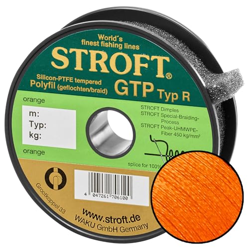 STROFT GTP Typ R Geflochtene Angelschnur 200m orange R6-0,280mm-14kg von Stroft