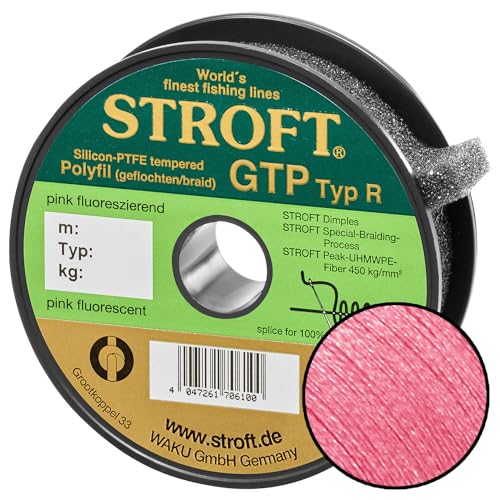 STROFT GTP Typ R Geflochtene Angelschnur 200m pink fluor R2-0,180mm-5,5kg von Stroft