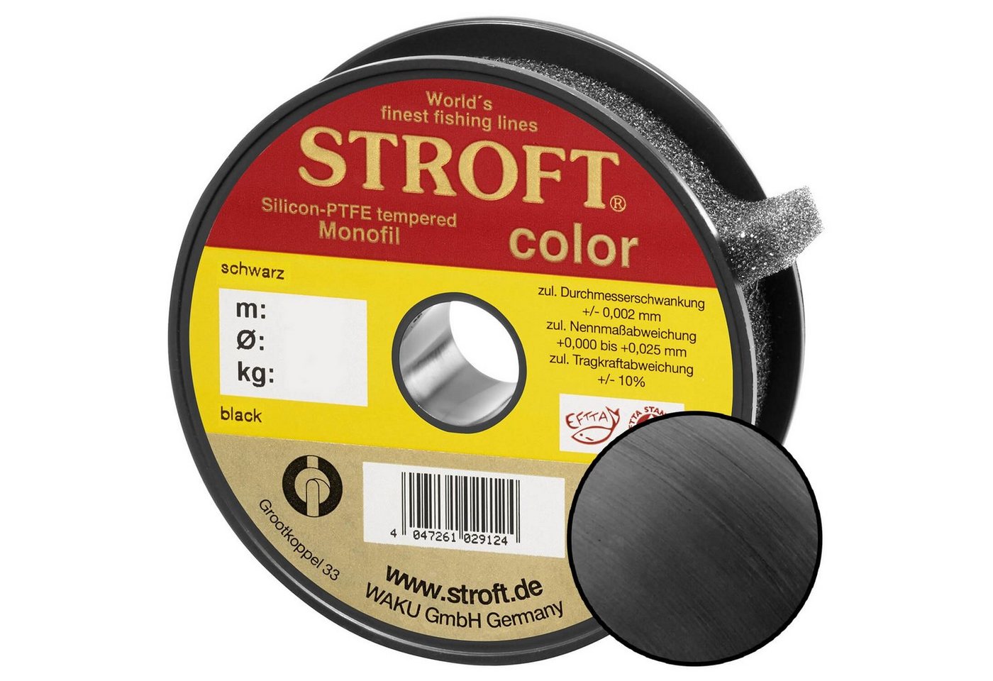 Stroft Angelschnur STROFT Color Monofile Angelschnur Schwarz, 25 m Länge, (1-St) von Stroft