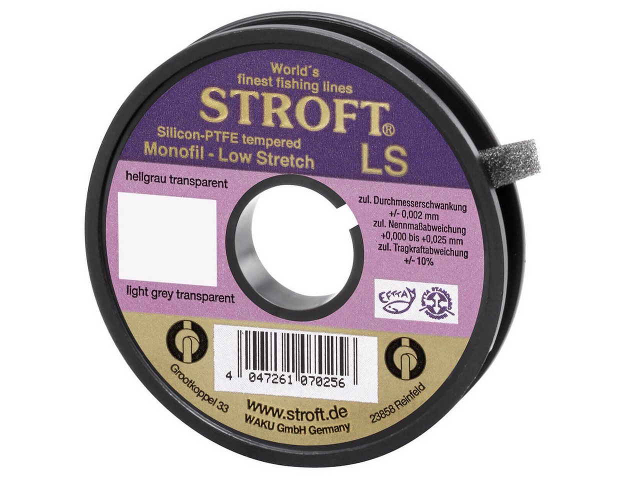 Stroft Angelschnur Schnur STROFT LS Monofile 25m, 25 m Länge, 0.10 mm Fadendurchmesser, (1-St), 1.4kg Tragkraft von Stroft