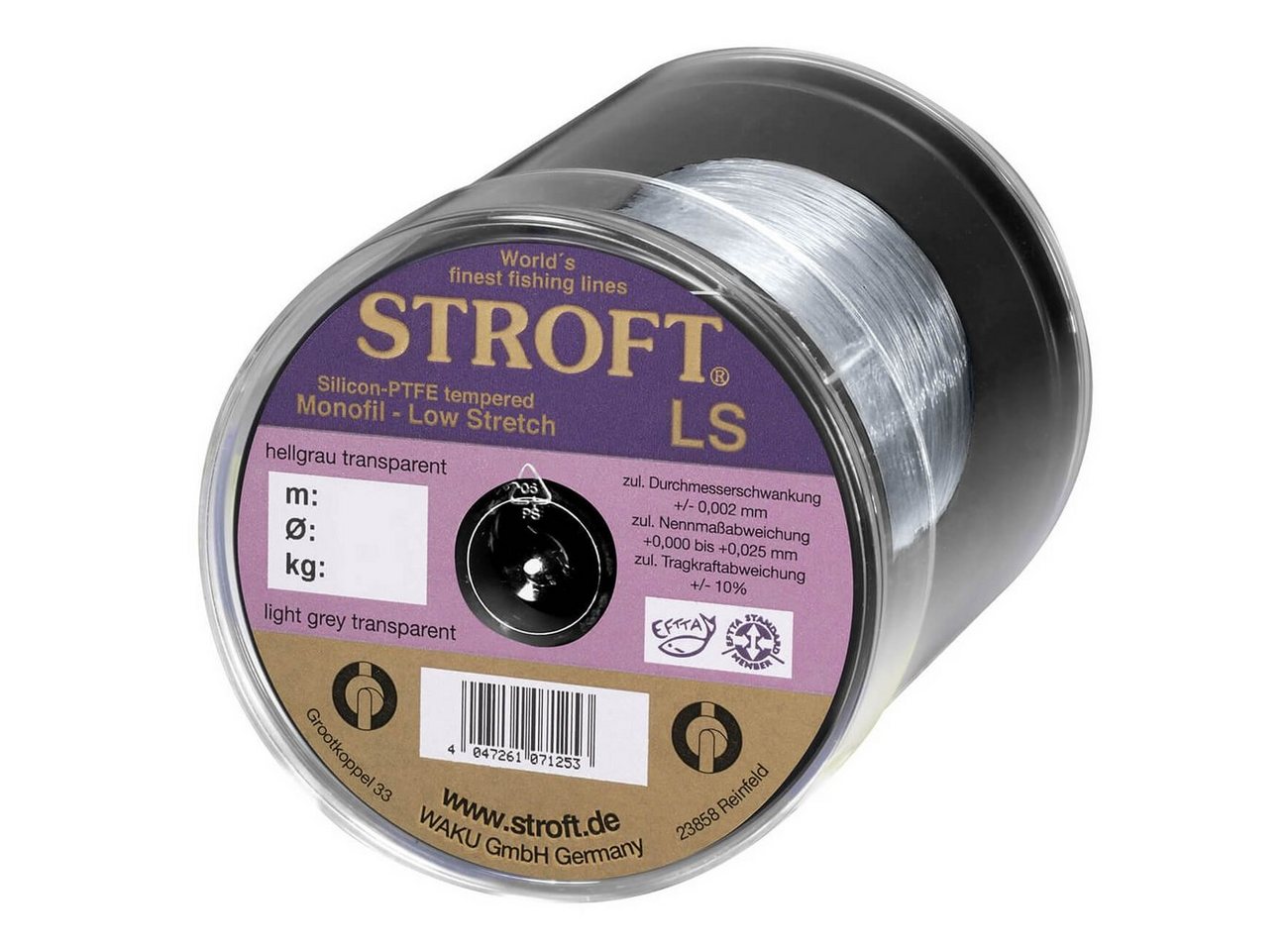 Stroft Angelschnur Schnur STROFT LS Monofile 500m, 500 m Länge, 0.12 mm Fadendurchmesser, (1-St), 1.8kg Tragkraft von Stroft