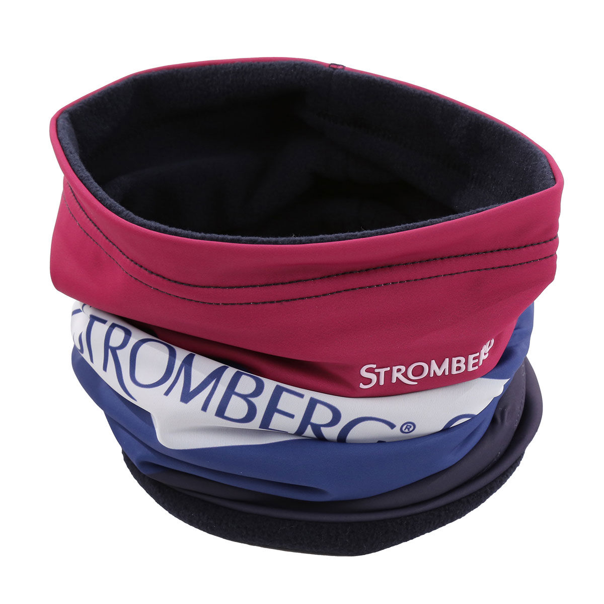 Stromberg Navy Blue and Pink Junior Striped Logo Golf Snood | American Golf, One Size von Stromberg