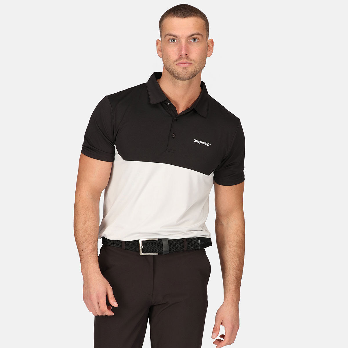 Stromberg Men's Break Block Golf Polo Shirt, Mens, Grey/ black, Xxl | American Golf von Stromberg