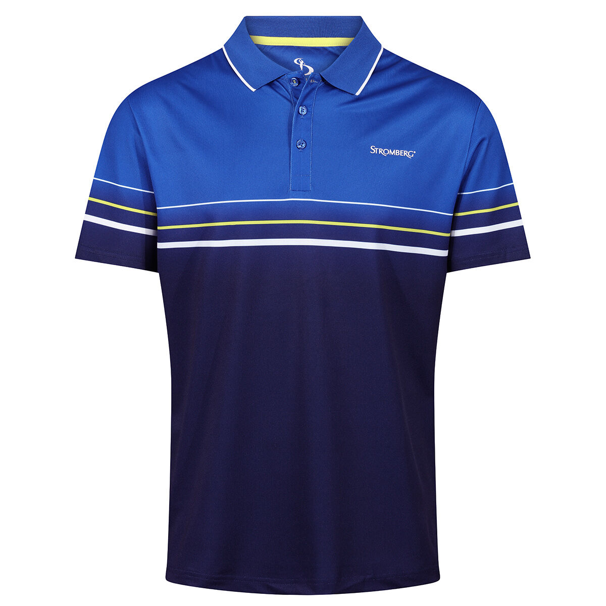 Stromberg Men's Colour Block Chest Stripe Golf Polo Shirt, Mens, Nautical blue, Small | American Golf - Father's Day Gift von Stromberg