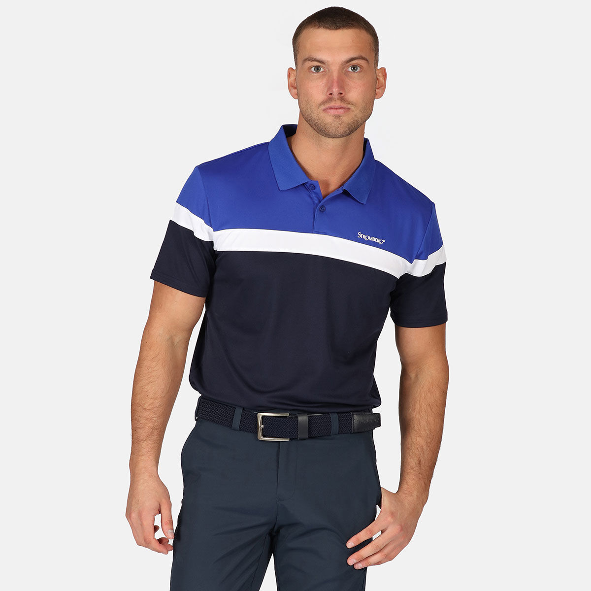 Stromberg Men's Eagle Stripe Golf Polo Shirt, Mens, Navy blue, Small | American Golf von Stromberg