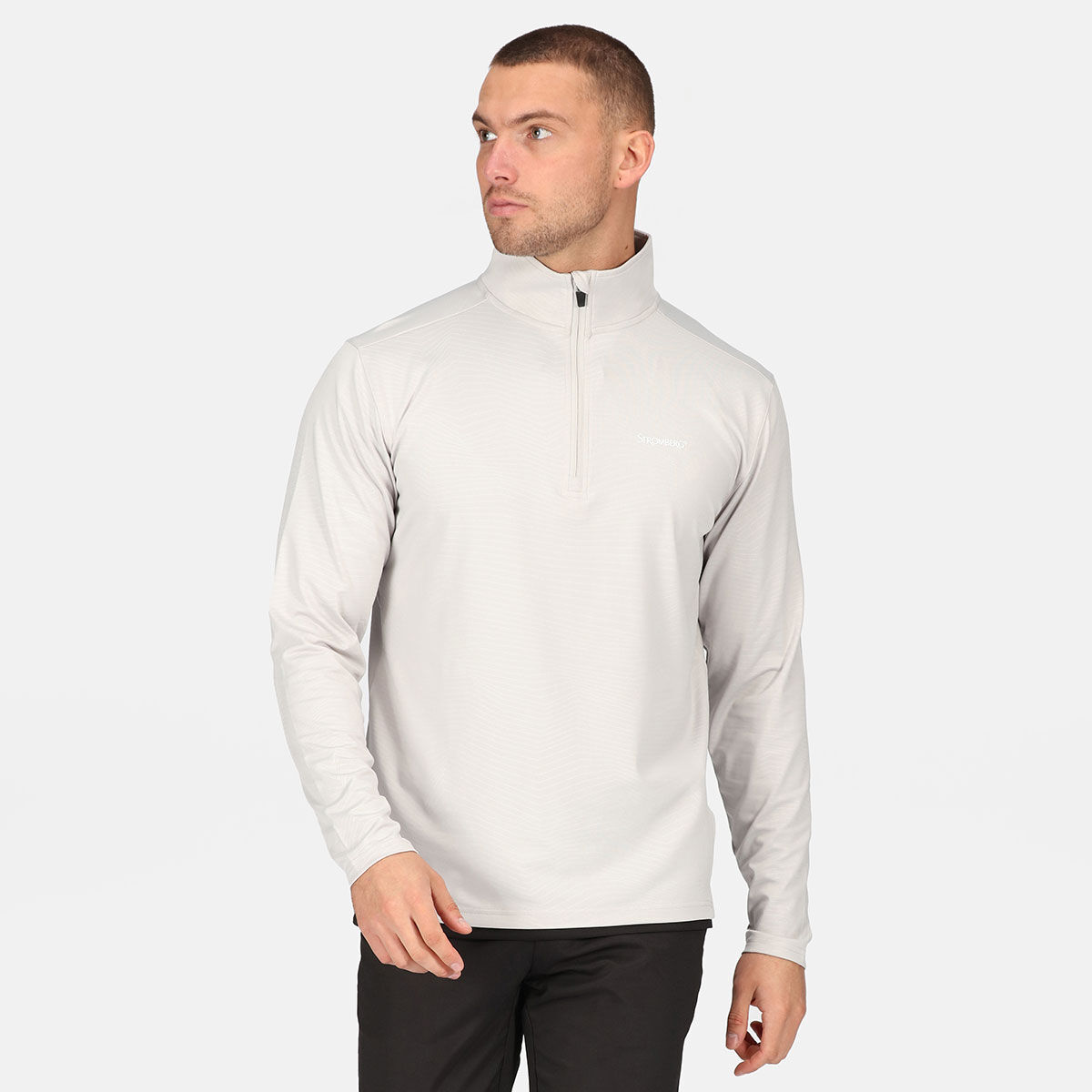 Stromberg Men's Emboss Half Zip Golf Midlayer, Mens, Light grey, Medium | American Golf von Stromberg