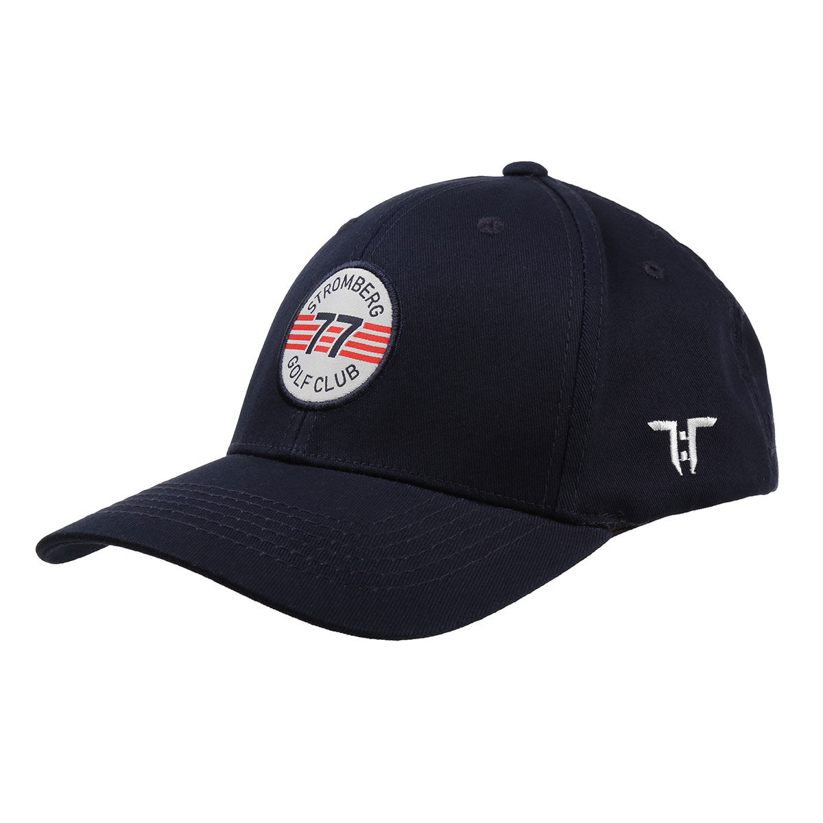 Stromberg Navy Blue and White Stylish Embroidered Established 77 Logo Patch Golf Cap | American Golf, One Size von Stromberg