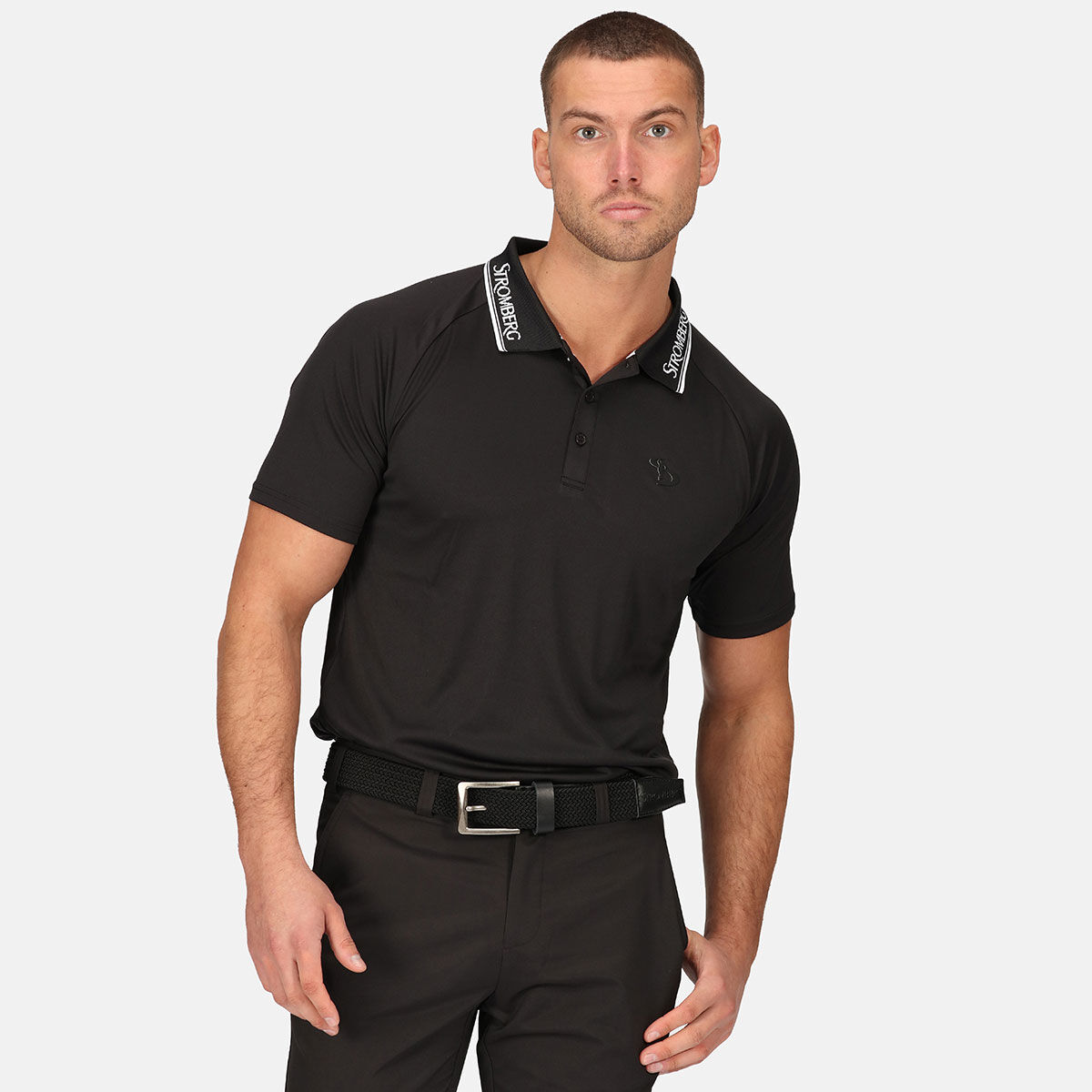 Stromberg Men's Flier Collar Golf Polo Shirt, Mens, Black, Medium | American Golf von Stromberg