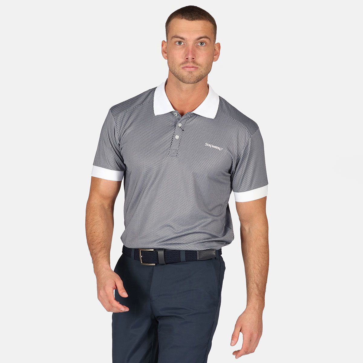 Stromberg Men's Flush Honey Golf Polo Shirt, Mens, White/navy, Large | American Golf von Stromberg