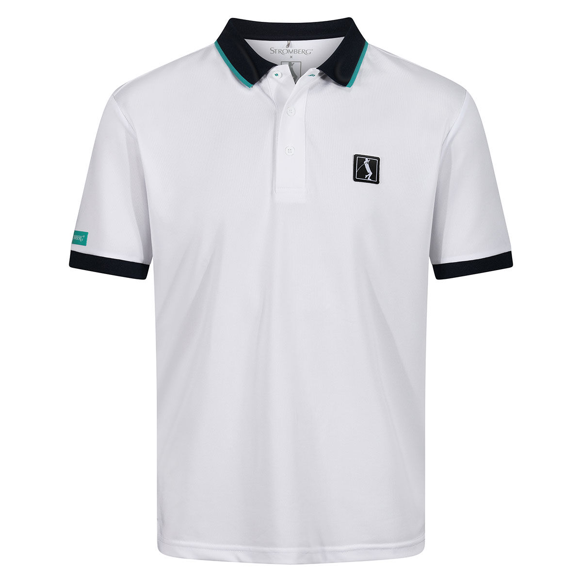 Stromberg Men's Lee Sharpe Flag Golf Polo Shirt, Mens, White/navy, Medium | American Golf von Stromberg